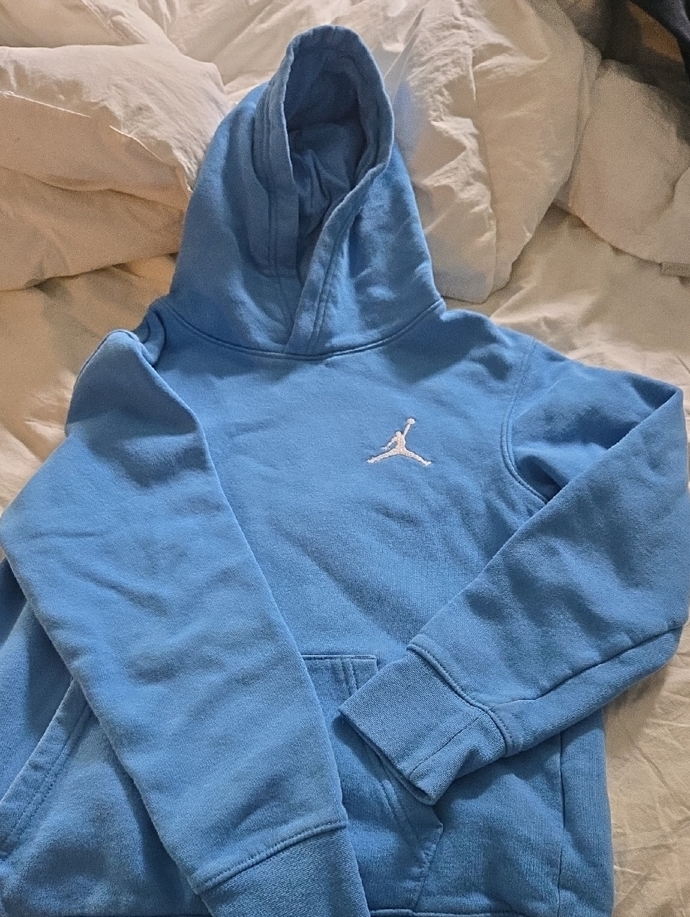 Nike Kids Jordan Sky Blue Hoodie with White Jumpman